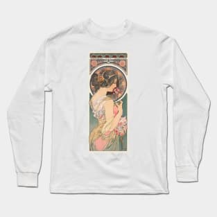 Primrose (1899) by Alphonse Mucha Long Sleeve T-Shirt